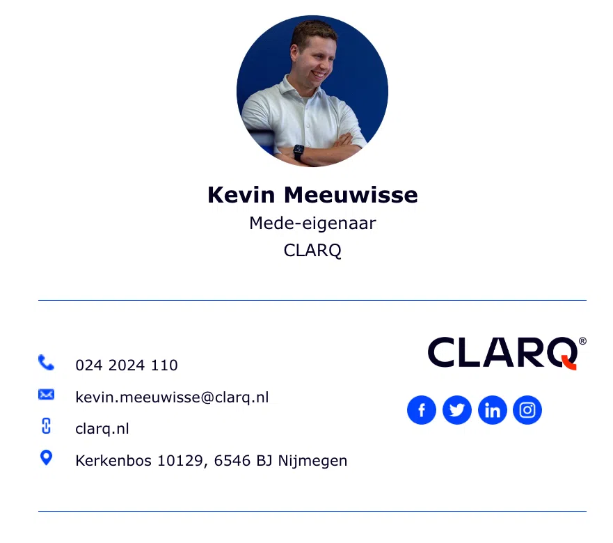 Voorbeeld e-mail handtekening met persoonlijkheid en herkenning