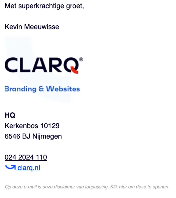 E-mail handtekening afbeelding Kevin Meeuwisse Clarq